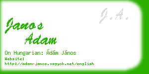 janos adam business card