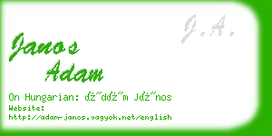 janos adam business card